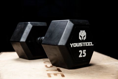 Гантели гексагональные с обрезиненной ручкой YOUSTEEL