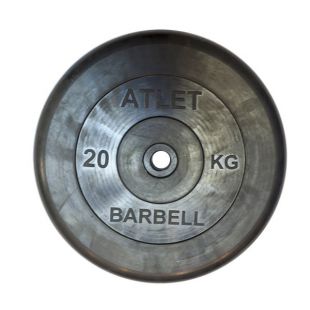 Диск обрезиненный 20 кг Barbell Atlet чёрный